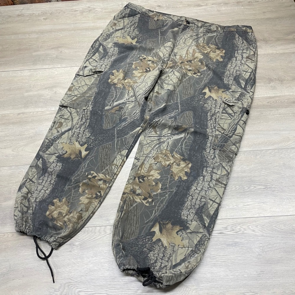 Liberty Cargo Pants Mens Green Realtree Hardwoods Camo Drawstring Hem Hunting